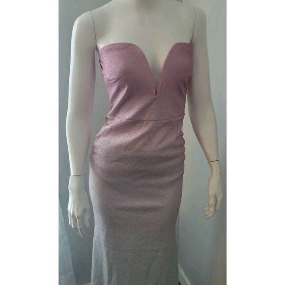 Bump Biddy Maternity Formal Dress Gown Womans Sz. S Fades Pink to Silver New - Picture 13 of 15